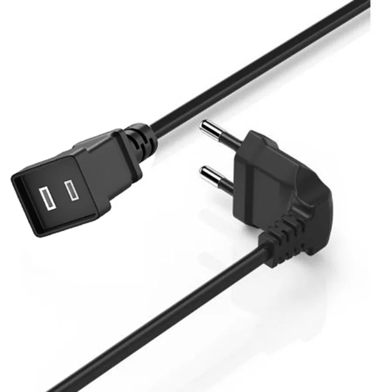 US to EU Power Converter Adapter Cable 2-PIN Polarized US Female to EU Male Plug USA to EU Power Plug Adapter Extension Cord