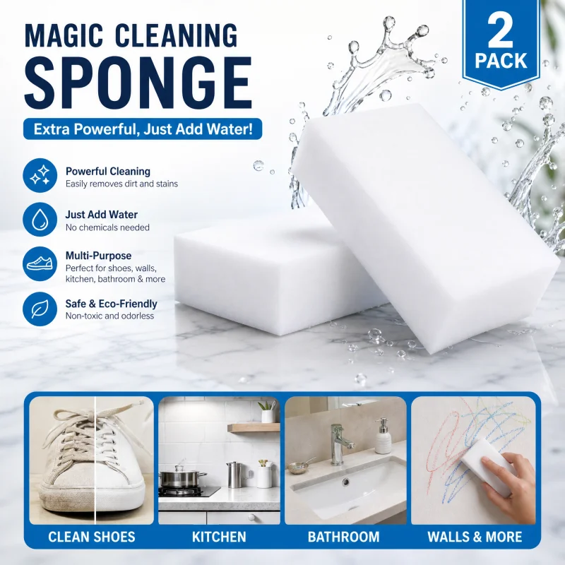 3/5Pcs White Nano Magic Melamine Sponge Eraser 10X6X2cm Cleaning Foam Pad for Home Office Bathroom Stain Clean