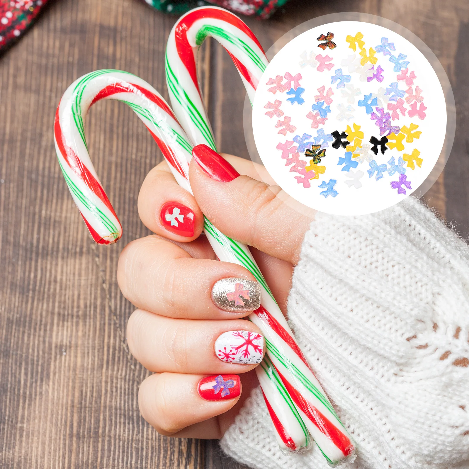 

100pcs Bows Charms Resin Bow Decorations For Women Salon Nail Accessories Supplies Nail Art Decals Non-Scratch Surface