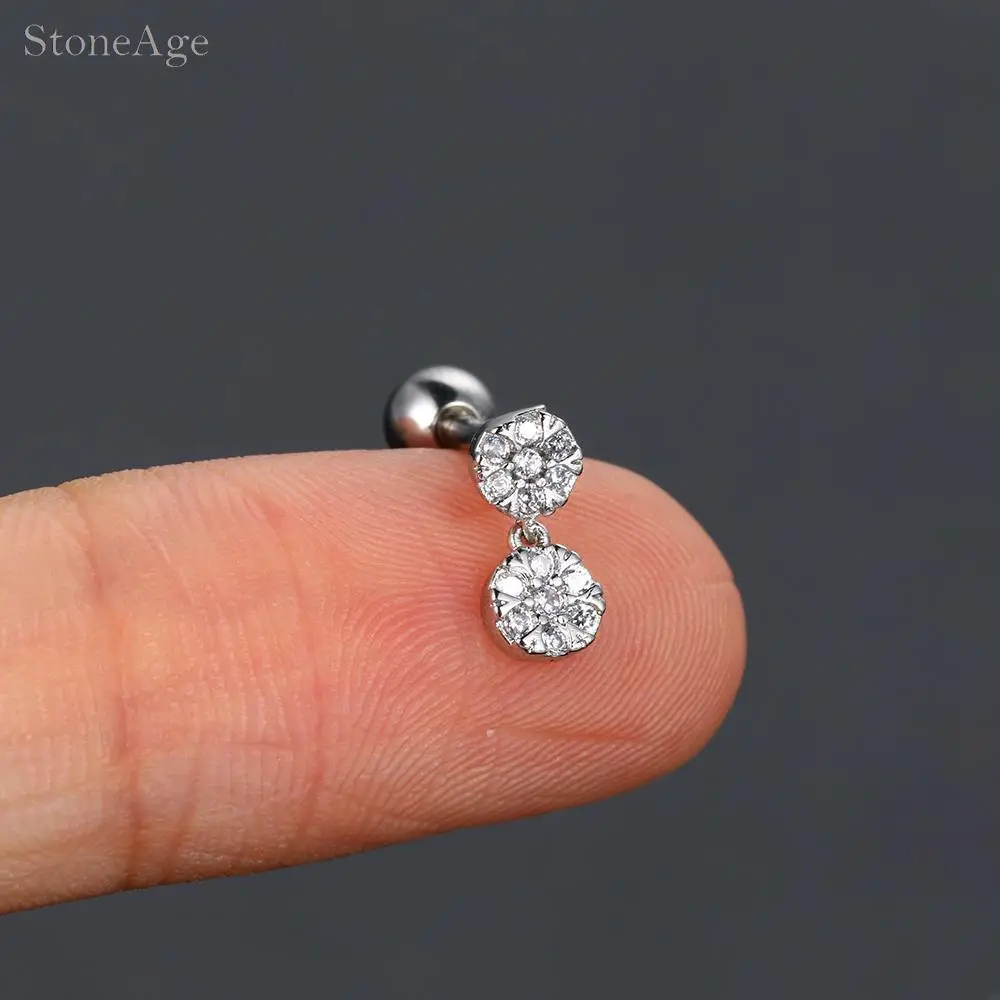 1 Stück Kristall-Schmetterling Daith-Piercing Ohrknorpel-Ohrringe für Frauen Edelstahl Schraub-Helix-Ohrstecker Ohrschmuck – Detail 14