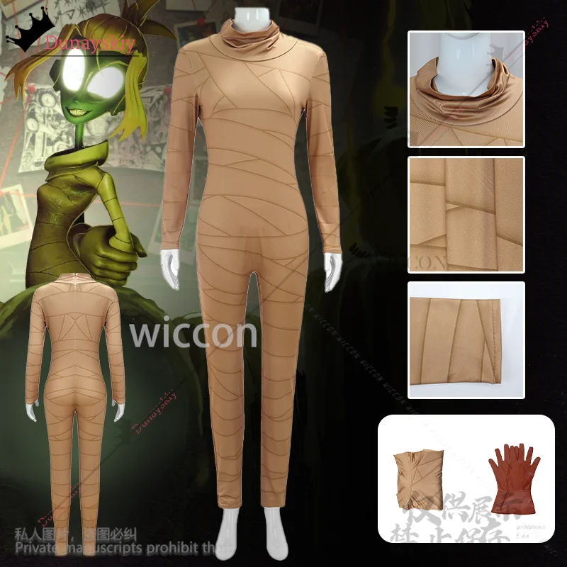 

The Gaslightt Districtt Anime Mel Cosplay Costume Sexy Mummy Bandages Jumpsuit Bodysuit Jirai Kei Girls Halloween Cos Customized