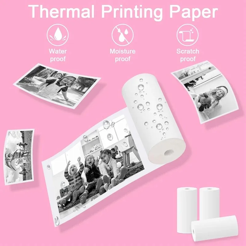 Mini Printer Thermal Paper Label Sticker Color Adhesive Paper Wireless Bluetooth Photo Ink-less Printer Printing Paper 57mm