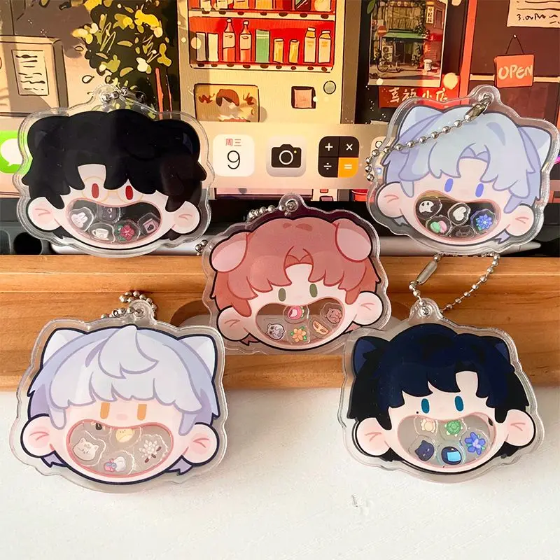 Nouvelle lumière et nuit Osborn Sariel Charlie Evan dessin animé Shaker porte-clés Kawaii fille coeur sac pendentif accessoires cadeaux de vacances
