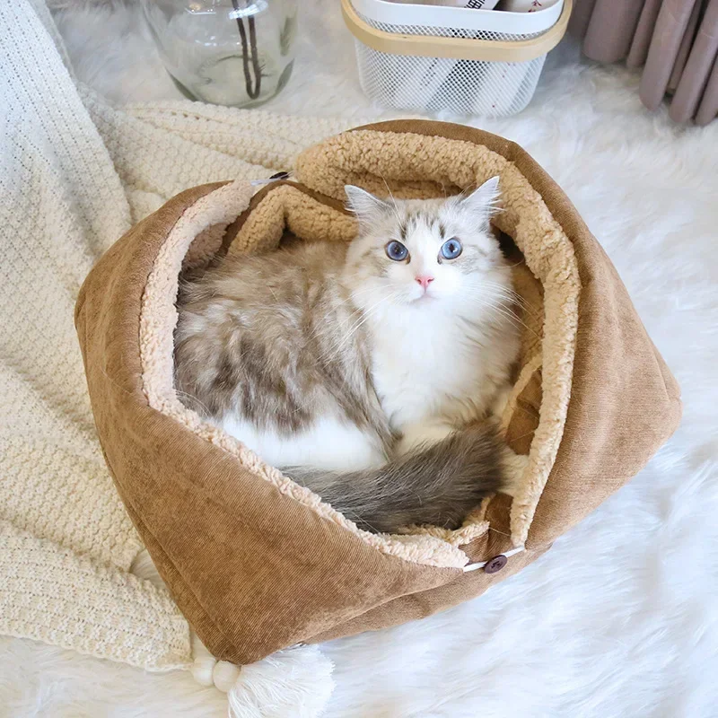 

Warm Thickened Cat Bed Pet Mat for Cats Multifunctional Foldable Small Dogs Indoor Kitten Mat Pet Supplies Bed Cat Sleeping