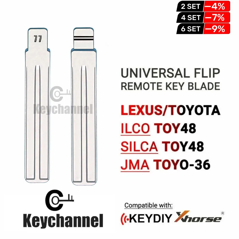 10PCS Key Blade Lexus/Toyota Type TOY48 TOYO-36 KD BLADE For KD KD900 VVDI Remote Blade Lishi TOY48 For Lexus Toyota Subaru 77#