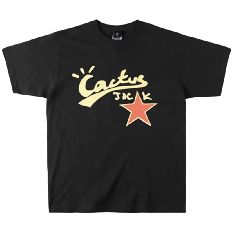 

Cuctus Jack 100% Cotton Hip Hop T Shirt for Men Tour Short Sleeve Basic Couple Loose Short Sleeve T-Shirt Summer Tee