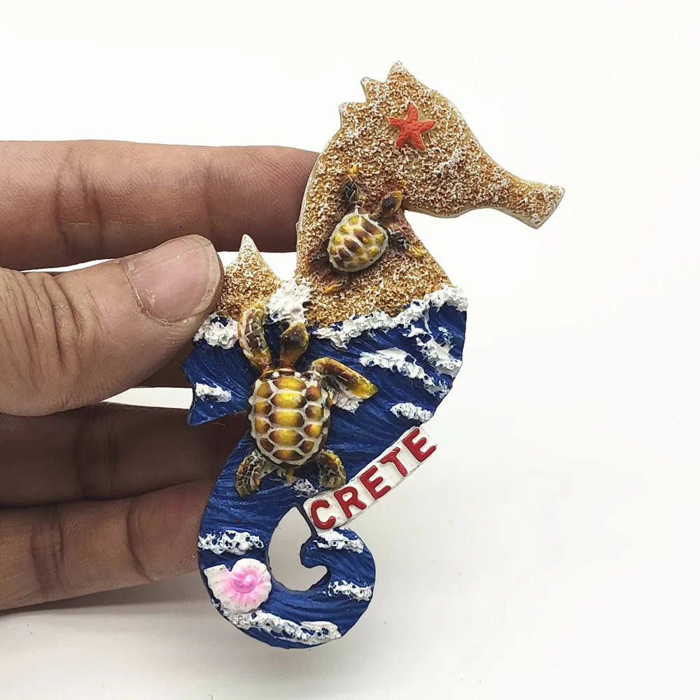 أوروبا اليونان كريت المناظر البحرية الراتنج ثلاثية الأبعاد مغناطيس الثلاجة السياحة تذكارية الثلاجة ملصق الحرف اليدوية هدية