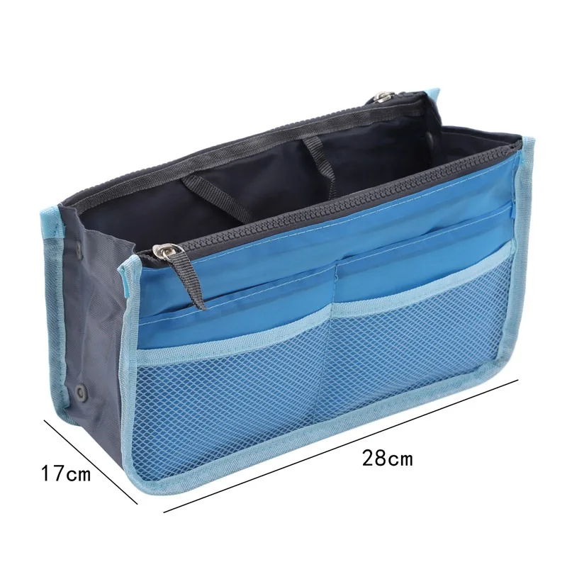 Organizer Insert Bag Women Nylon Travel Insert Organizer Handbag Purse Large liner Makeup Cosmetic Bag Cheap Female Tote Pouch