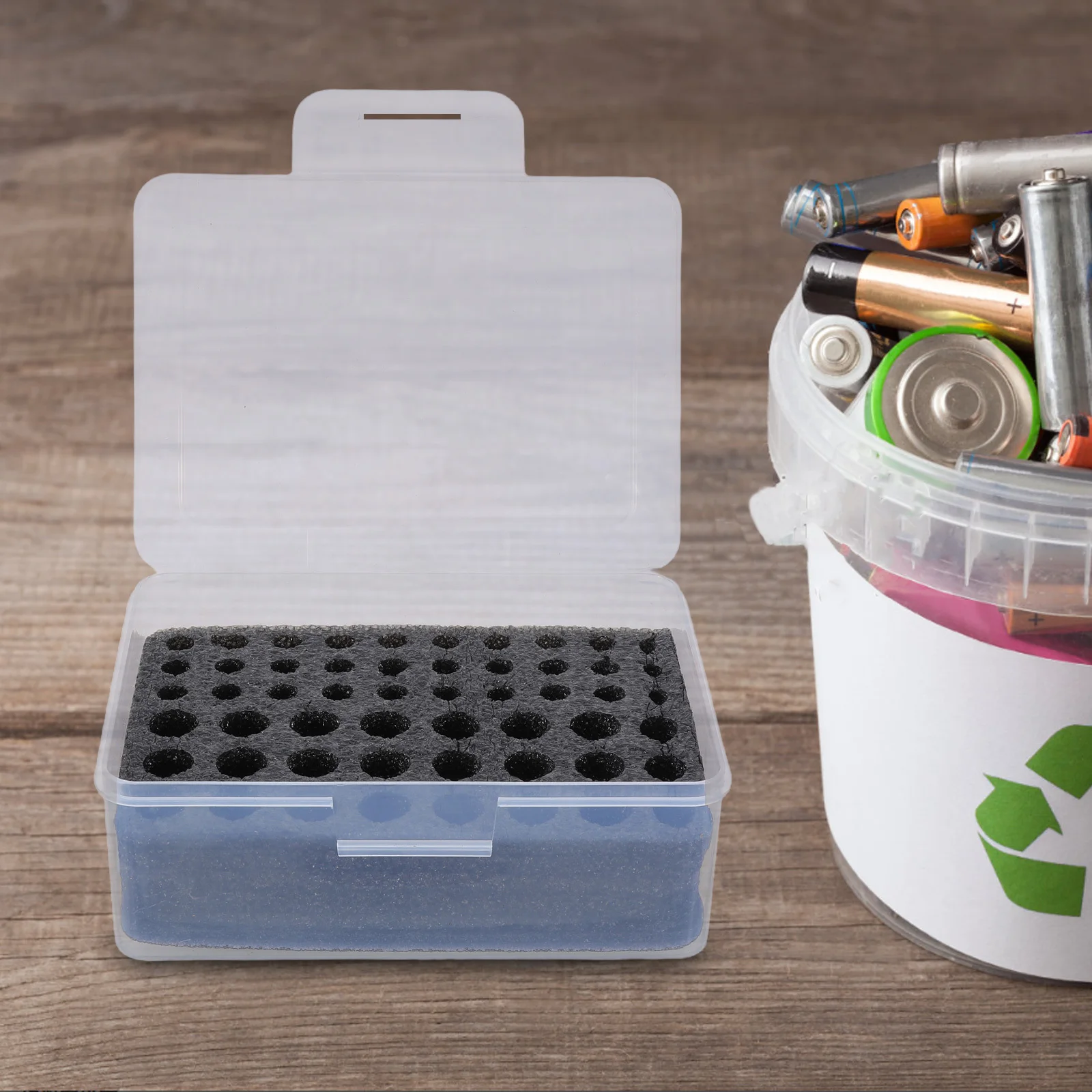 

Organizer Box For Aa Aaa Batteries Transparent Stackable Plastic Storage Container Dustproof Waterproof Portable