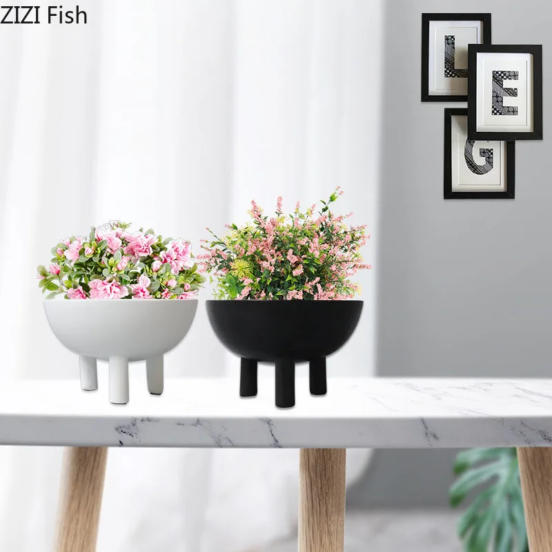 Minimalist Hemispherical Resin Vase Desk Decoration Plant Pots Decorative Flowers Arrangement Floral Vases Tall Flower Pots