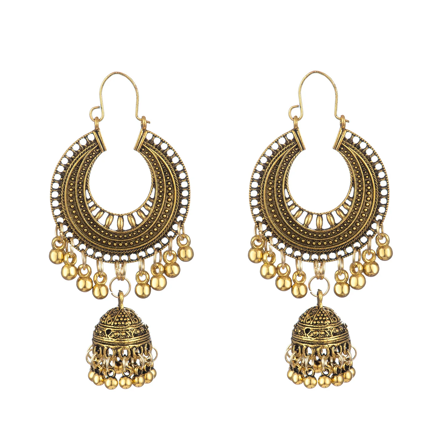eBay AliExpress, hot-selling online, popular bell Indian style jewelry, personalized ethnic style earrings