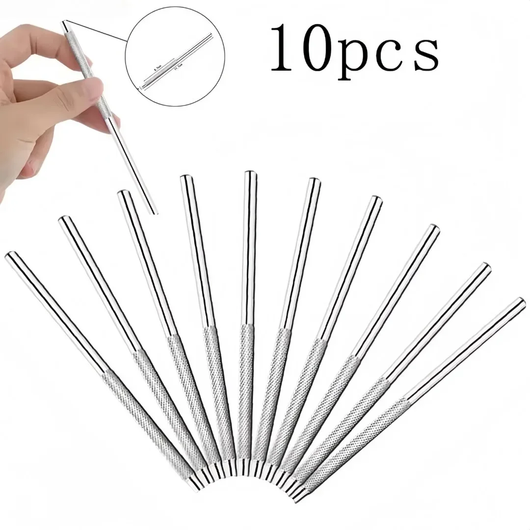 10 قطعة من الفولاذ المقاوم للصدأ مقبض مرآة الأسنان فحص الأسنان مقبض مرآة مقبض واحد بدون عدسة مقبض قابل للفصل أداة طب الأسنان