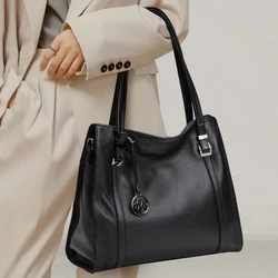 Borsa in vera pelle di moda borsa a tracolla di grande capacità da donna handag borse in pelle di vacchetta borsa nera di alta qualità