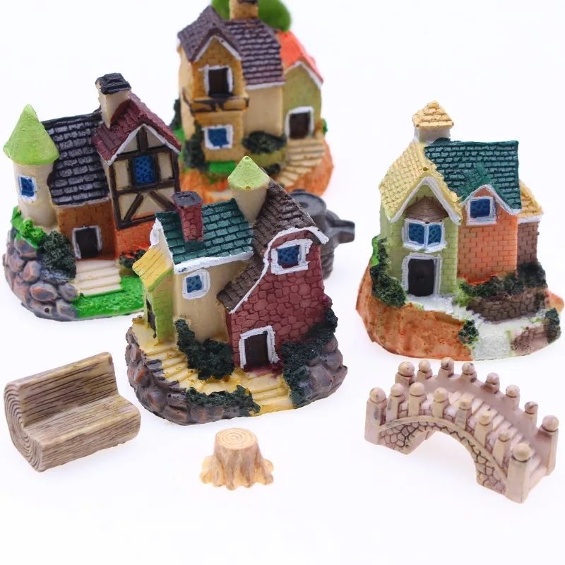 

Random Mini Garden Decoration Miniature House Woodland Figurines Castle Fairy Garden Miniatures Castles Terrarium Decor