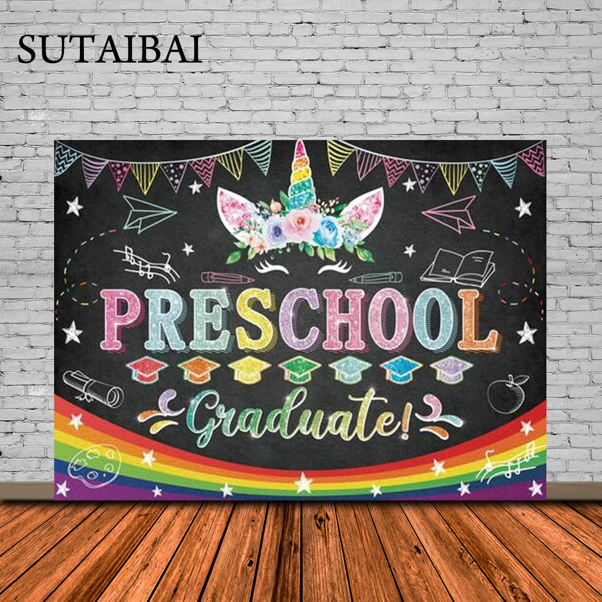 Preschool Graduation Backdrop Kindergarten Kids Class of 2022 Photography Background Unicorn School Prom Party Decoration