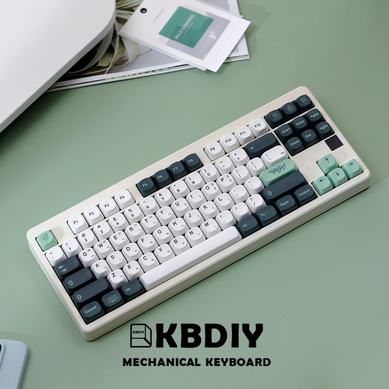 Imagem -03 - Kbdiy-pbt Gmk Botânico Keycap Grupo Teclas de Teclado Koa Perfil Moa Semelhante Personalizado 131 Teclas Caps para Interruptores mx Gmk75 Gmk75 61 96 87