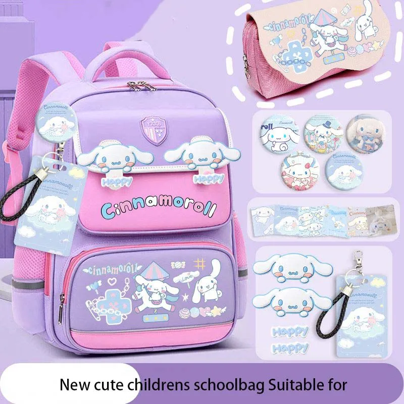 Sanrios Kawaii Anime moja melodia Cinnamoroll Kuromi Kids odprężająca tornister podróżna Laptopbag nowa oddychająca plecak studencki