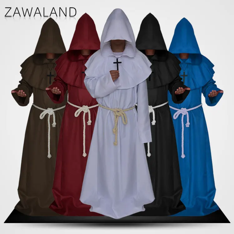 

Monk Cosplay Costume Halloween Medieval Accessories Unisex Stage Vintage Dress Up Set Carnival Party Novelty Long Sleeve Outfits