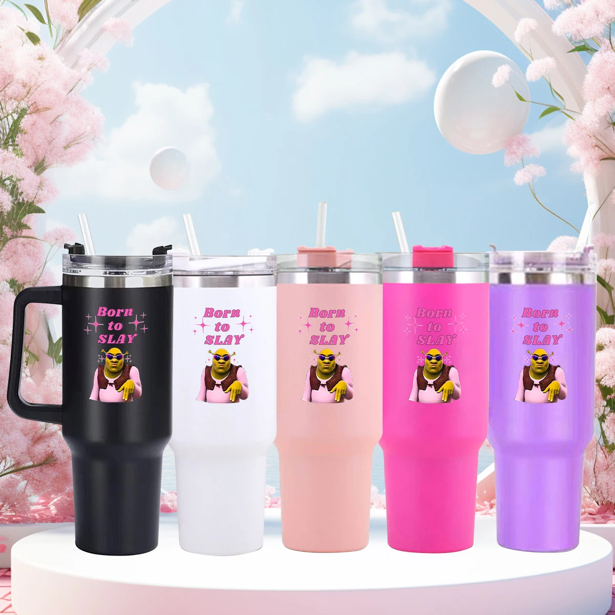 

40oz Large Capacity Personalized Custom Name Festive Party Gift Tumblers Straw Lid Stainless Steel Insulated Drink Water Cup