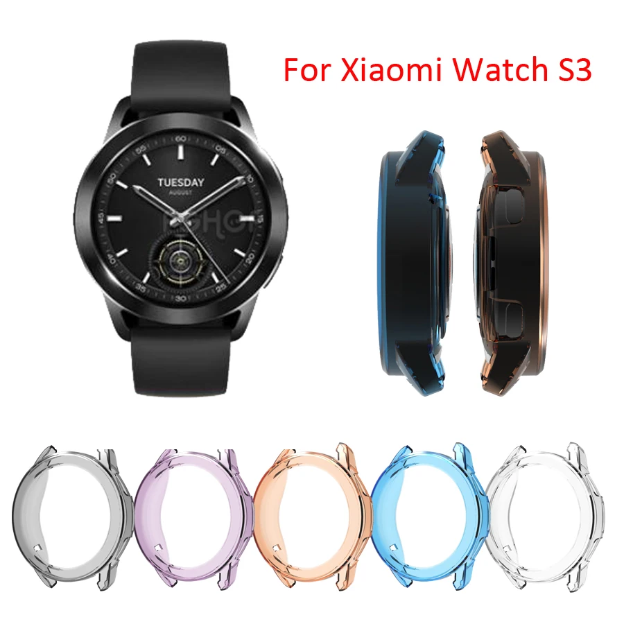 Protective Cover For Xiaomi Watch S3 Case TPU Shell Frame Bumper For Mi Watch S1 Active Color 2 Smart Watch Protector Accessorie