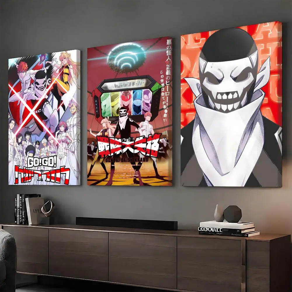 Anime G-Go! Go! Loser Ranger Framed Wall Painting Vintage Framed Wall Art Poster Canvas Elegant Home Decor Painting