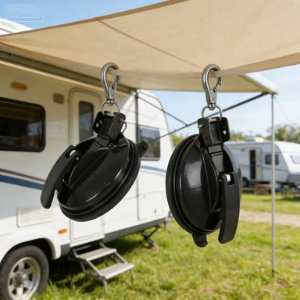 

2pcs RVSunshade Canopy Lock Suction Cup Wear-Resistant Black/White Heavy Duty Outdoor Travel RV Camping Awning Accessories