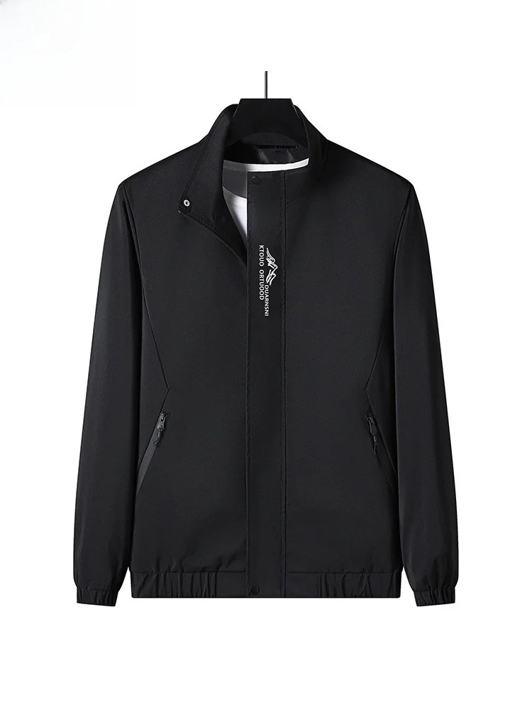 

TUCANO Autumn Winter Men's Jaet Loose Casual Thin Stand Collar Slim Fit Polyester Fiber Long Sve Zipper Closure Color