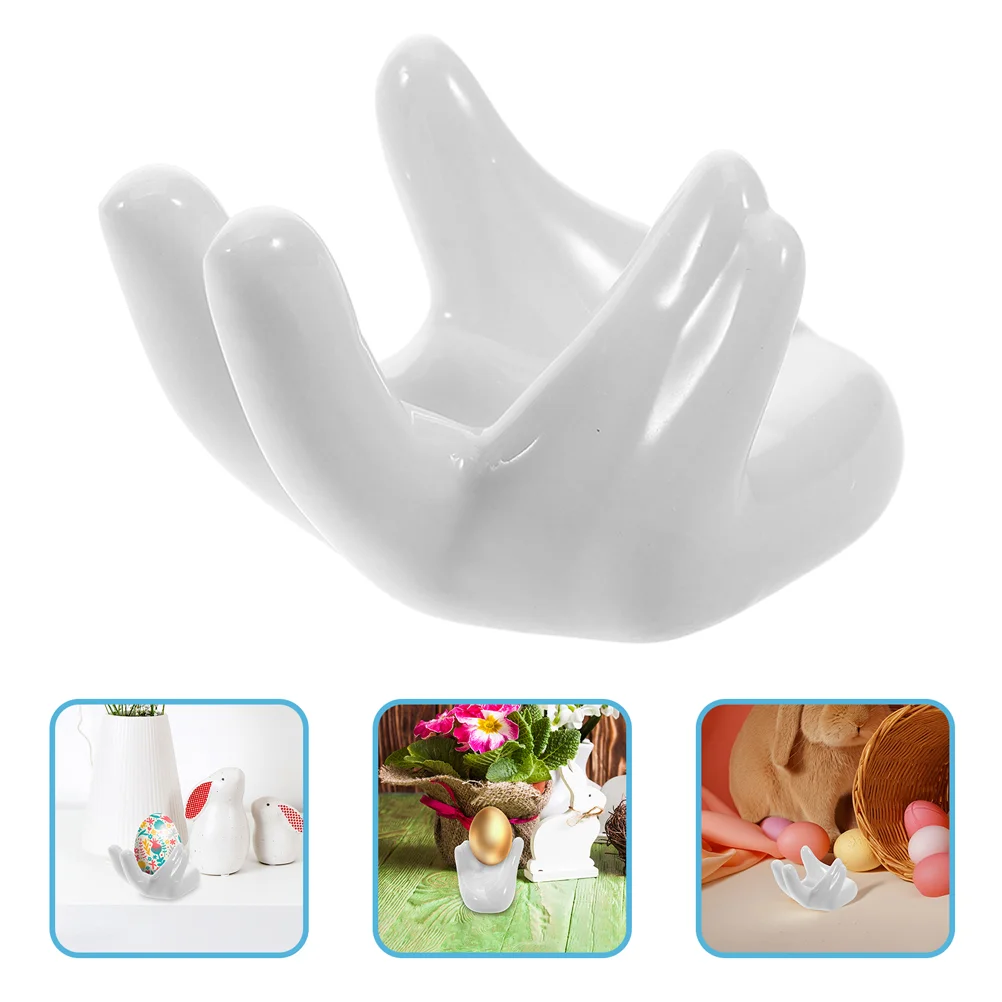 

4 Pcs White Porcelain Eggs Hand-shaped Cup Holder Commercial Ceramic Chicken Ceramics Class of 2025 Lapel Pin