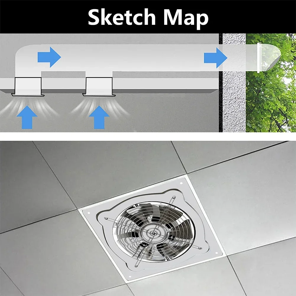 

Cooling Exhaust Fan Indoor Air Quality Wall Mounted 220V 40W Exhaust Fan Silver Stainless Steel Ventilation Fan