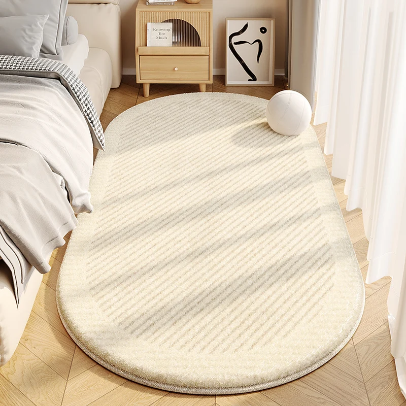 Minimalist Style Bedroom Decor Line Carpet Thick Plush Carpets For Living Room Fluffy Soft Bedside Floor Mat Washable Lounge Rug_voghion.com