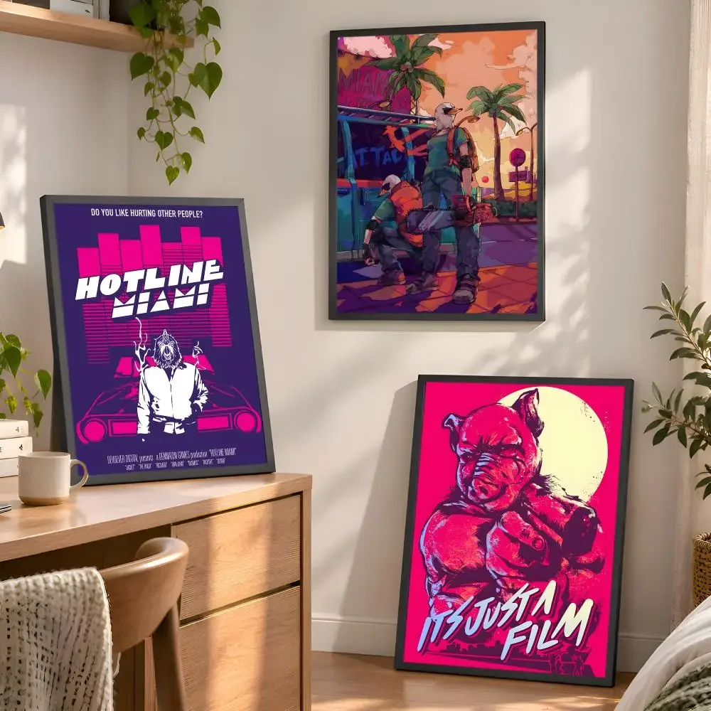 Hotline Miami Poster Aesthetic Wall Art Bedroom Living Room Dorm Office Home Decor