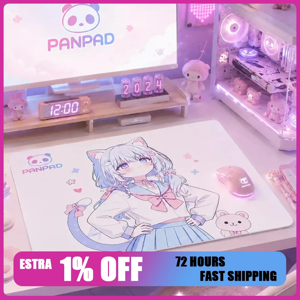 PAN Esports Catwoman Glass Gaming Mousepad  FPS Both Control And Smooth Mouse Pad For VALORANT TTK CSGO PC Accessories For Gifts