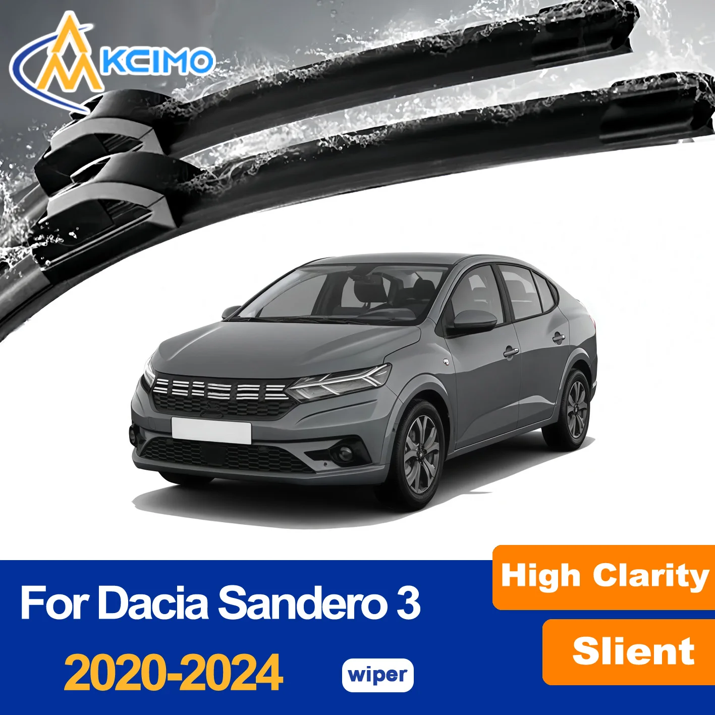

Windshield Wiper Blades Front For Dacia Sandero 3 Logan III Dacia Streetway 2020-2024 All-Weather Rubber Easy Clip Installation
