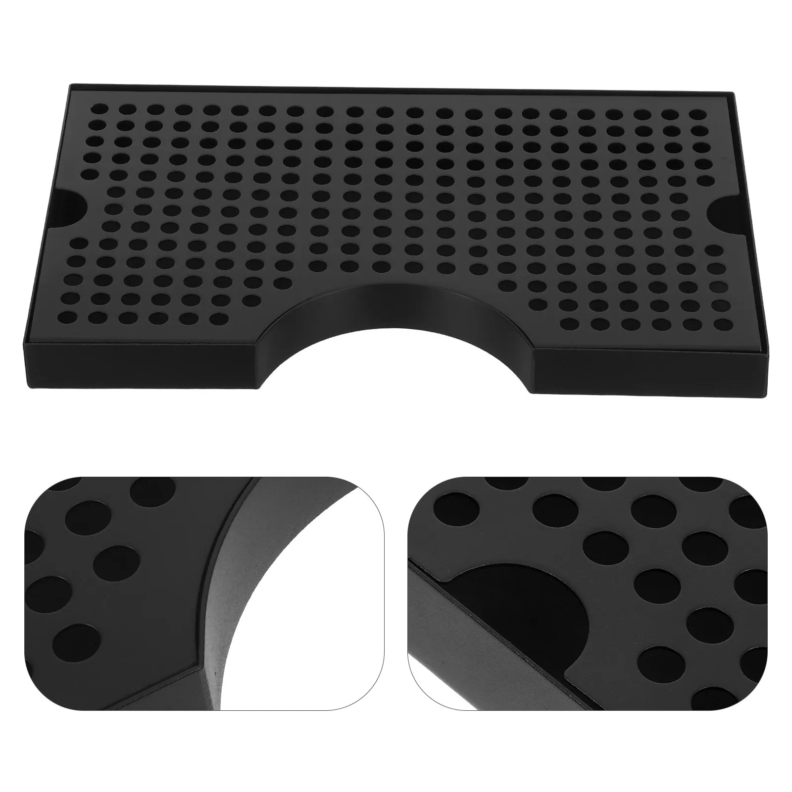Detachable Kegerator Drip Tray for Kegerator Owners to keep bar area clean 30x18x2.5cm Stainless Steel Black