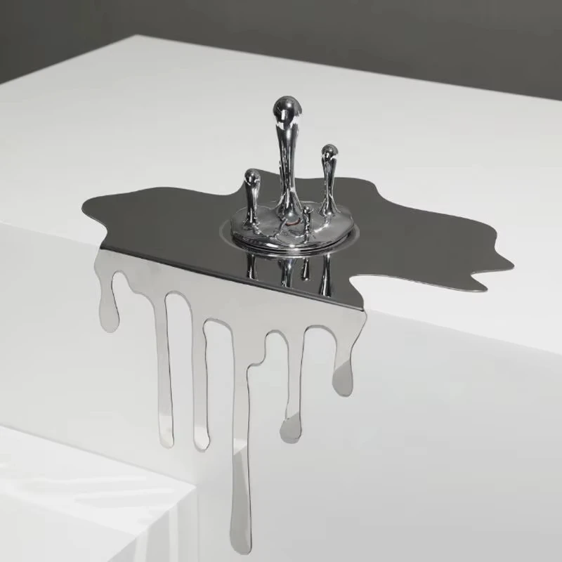 

Украшение отражения капли воды, современное простое украшение из нержавеющей стали для гостиной, крыльца, офиса, кабинета, мягкое украшение, декор комнаты