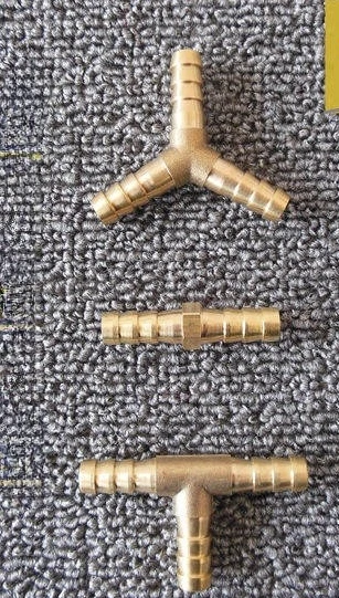 Pure copper joint Y-shaped T-shaped straight through water pipe herringbone tee 4 6 8 10mm