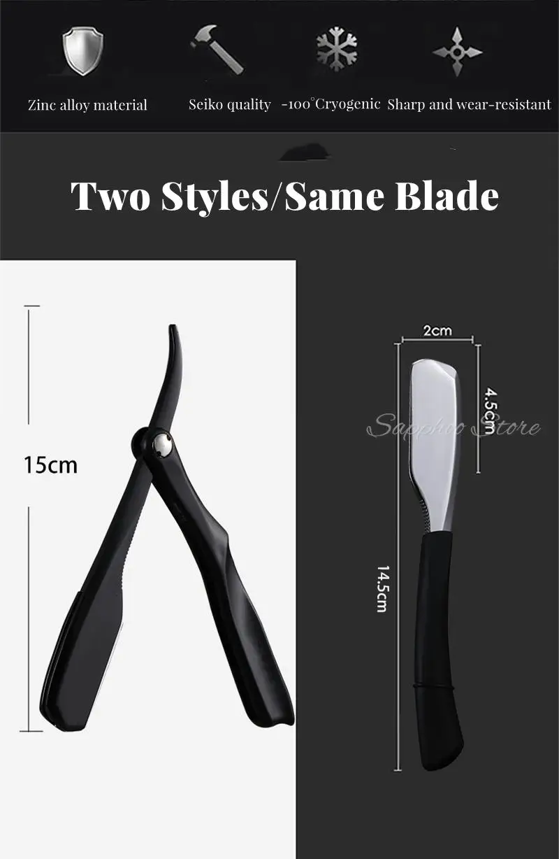 6 "silber Schwarz Silica Gel Rasiermesser Für Männer Frauen Barber Rasieren Messer Frühling Design Bart Gesicht Achsel Körper mit Klingen – Detail 14