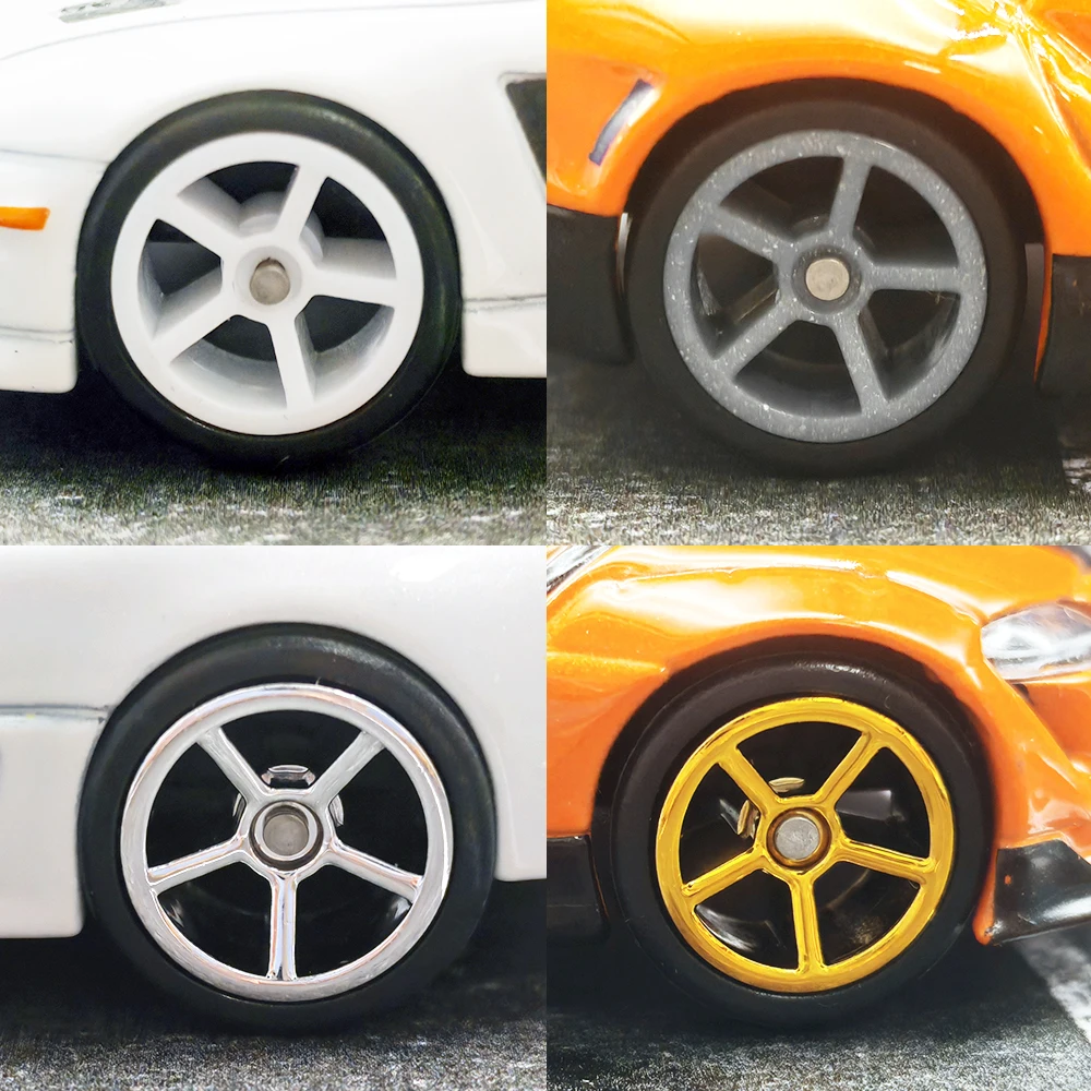 عجلات مع إطارات مطاطية ناعمة قابلة للفصل ، خمسة سماعات لنموذج اللعبة ، سيارات دييكاست ، أجزاء إعادة توجيه للعجلات الساخنة ، 1: 64 ، 5 مجموعات