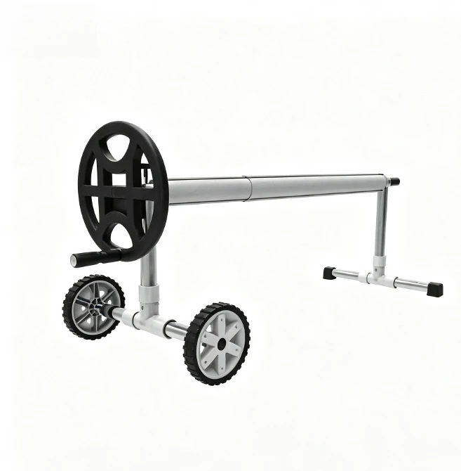 Adjustable Aluminum Pool Cover Roller With Wheels Portable Solar Blanket Winding Reel For Swimming Spa Indoor Outdoor