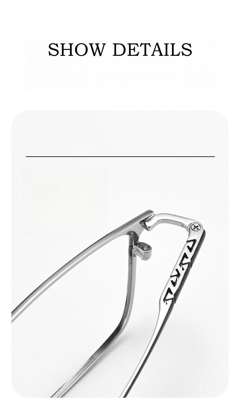 YIMARUILI Ultraleichte Business-Brille im Schlichten Luxus-Design, Retro-Quadratische Reintitan-Brillenfassung für Korrekturgläser, Herren – Detail 5