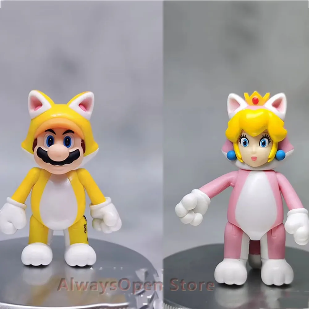 Jakks super bros marios princesa pêssego figura de ação brinquedos jakks gato bonito pêssego gato marios anime figuras bonecas presentes para crianças