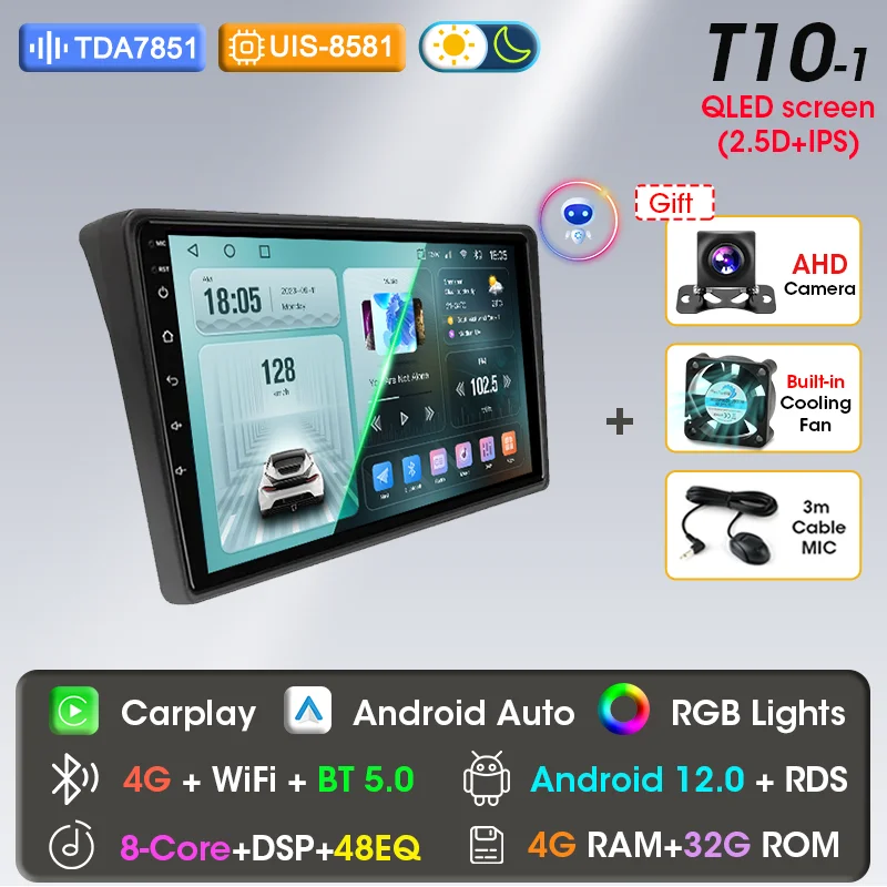 Carplay Voor Fiat Ducato Peugeot Boxer Citroen Jumper 2 2006-2022 Android Auto Radio Multimedia Speler Navi GPS DVD Head Unit