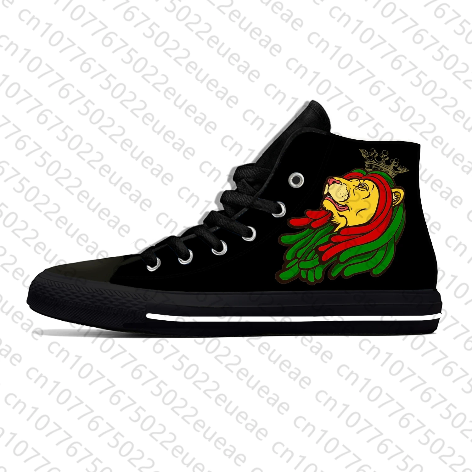 Ethiopie Vlag Leeuw Van Judah Reggae Rasta Mode Casual Doek Schoenen Hoge Top Lichtgewicht Ademende 3d Print Heren Dames Sneakers