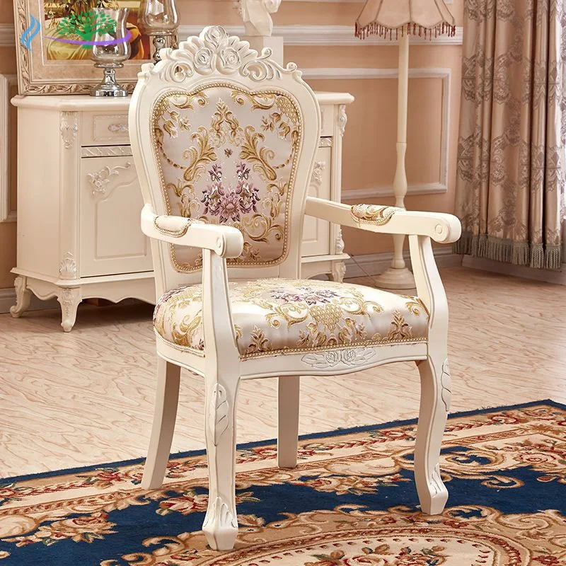 DSA solid wood backrest single desk chair light luxury meal leisure negotiation chair adult armrest solid wood chair