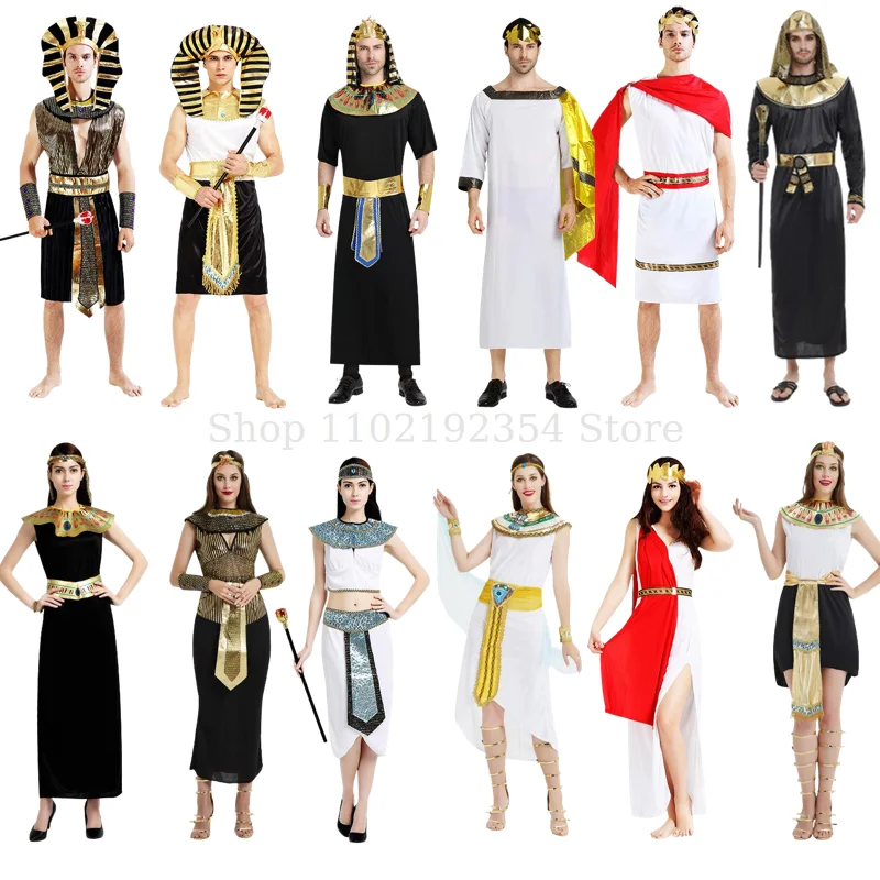 

Halloween Party Fancy Dress Costumes Ancient Egypt Couple Costume Cosplay Egyptian Clothing for Men Women