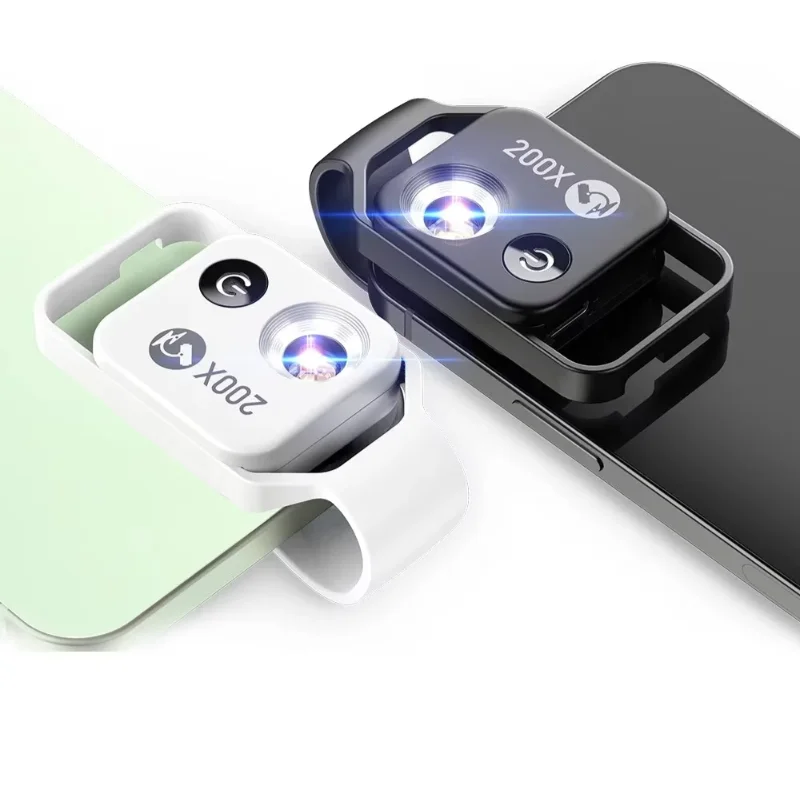APEXEL 200X Pocket Microscope Lens with CPL Filter LED Light Mini Micro Macro Lenses for iPhone 15 13 14 Samsung All Smartphones