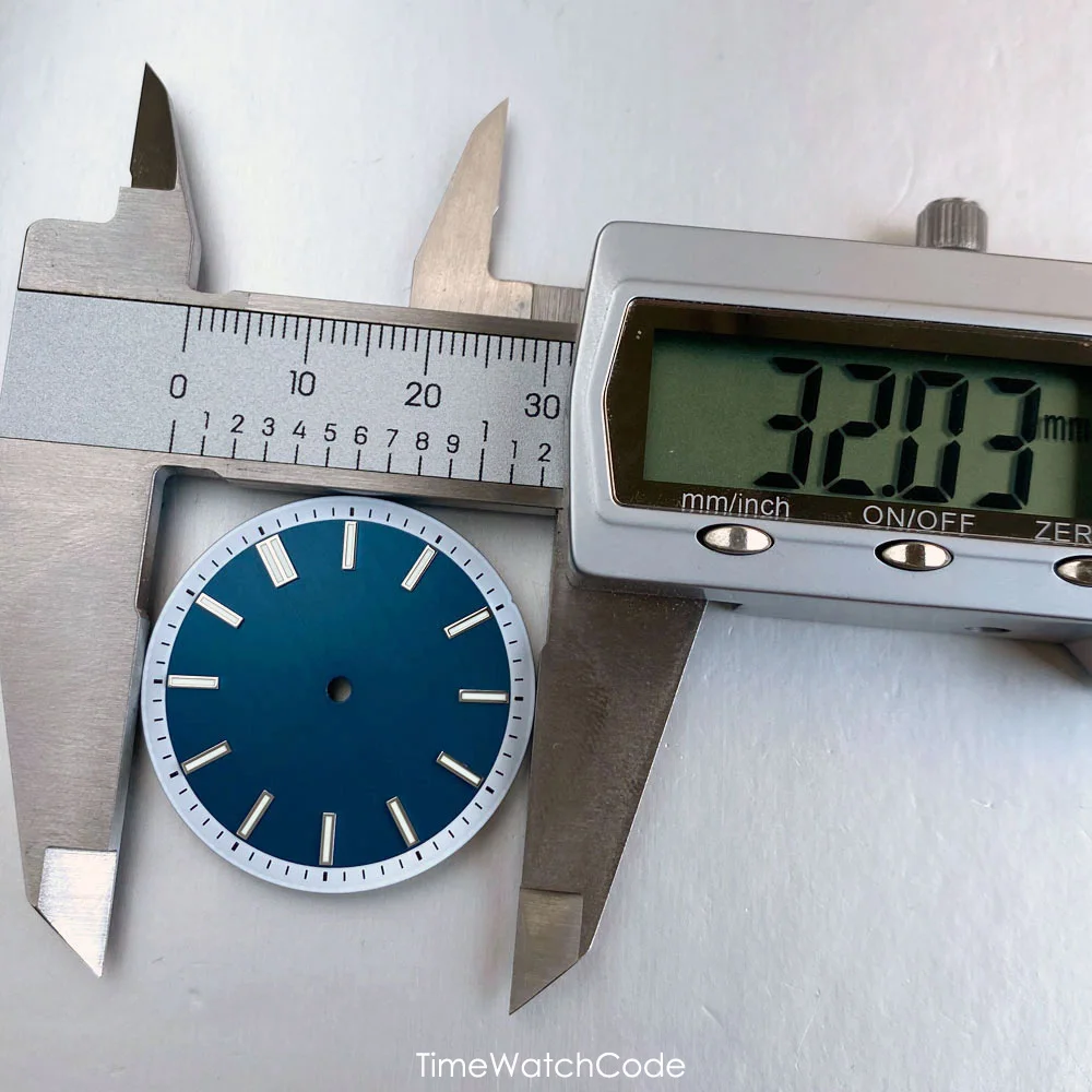 

32mm NH35 Watch Dial Black Blue Green Luminous Dial for NH36 NH38 NH70 NH72 Miyota8215 ETA2824 PT5000 SW200 ST2130 Chapter Ring