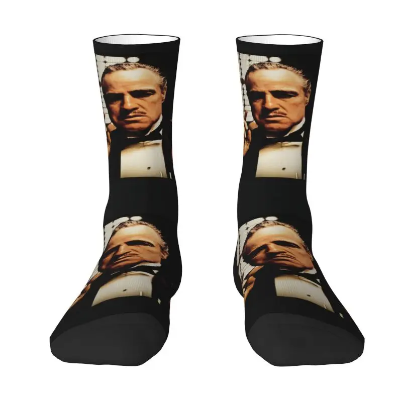 Funny Printing The Godfather Poster Socks for Men Women Stretchy Summer Autumn Winter Gangster Film Crew Socks