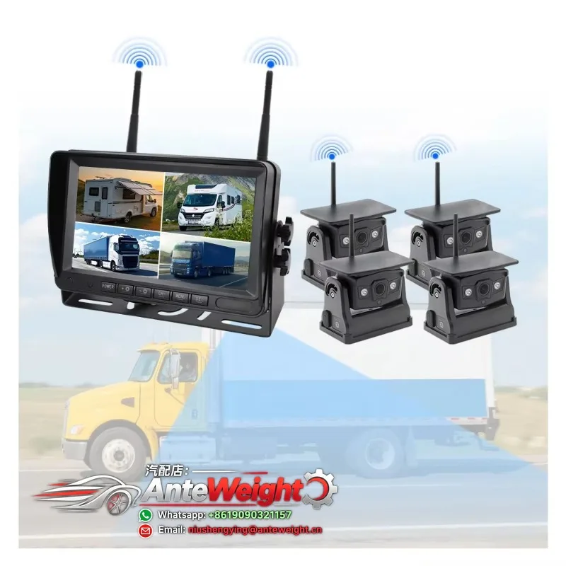 DVR AHD 360 Degree Blind Spot Monitor System With RV LCD Screen for Car Rearview Reversing Monitoring Camera Kit Truck Backup