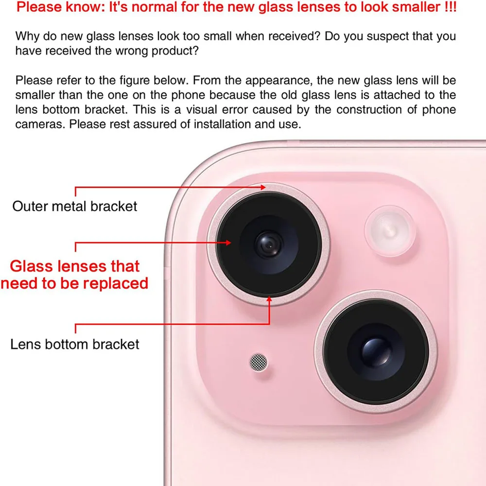 1 Set Back Camera Glass Lens with 3M Adhesive for iPhone 6 6s 7 XR Xs 11 12 13 Mini Pro Max Rear Camera Cover Lens + Repair Kits view 6